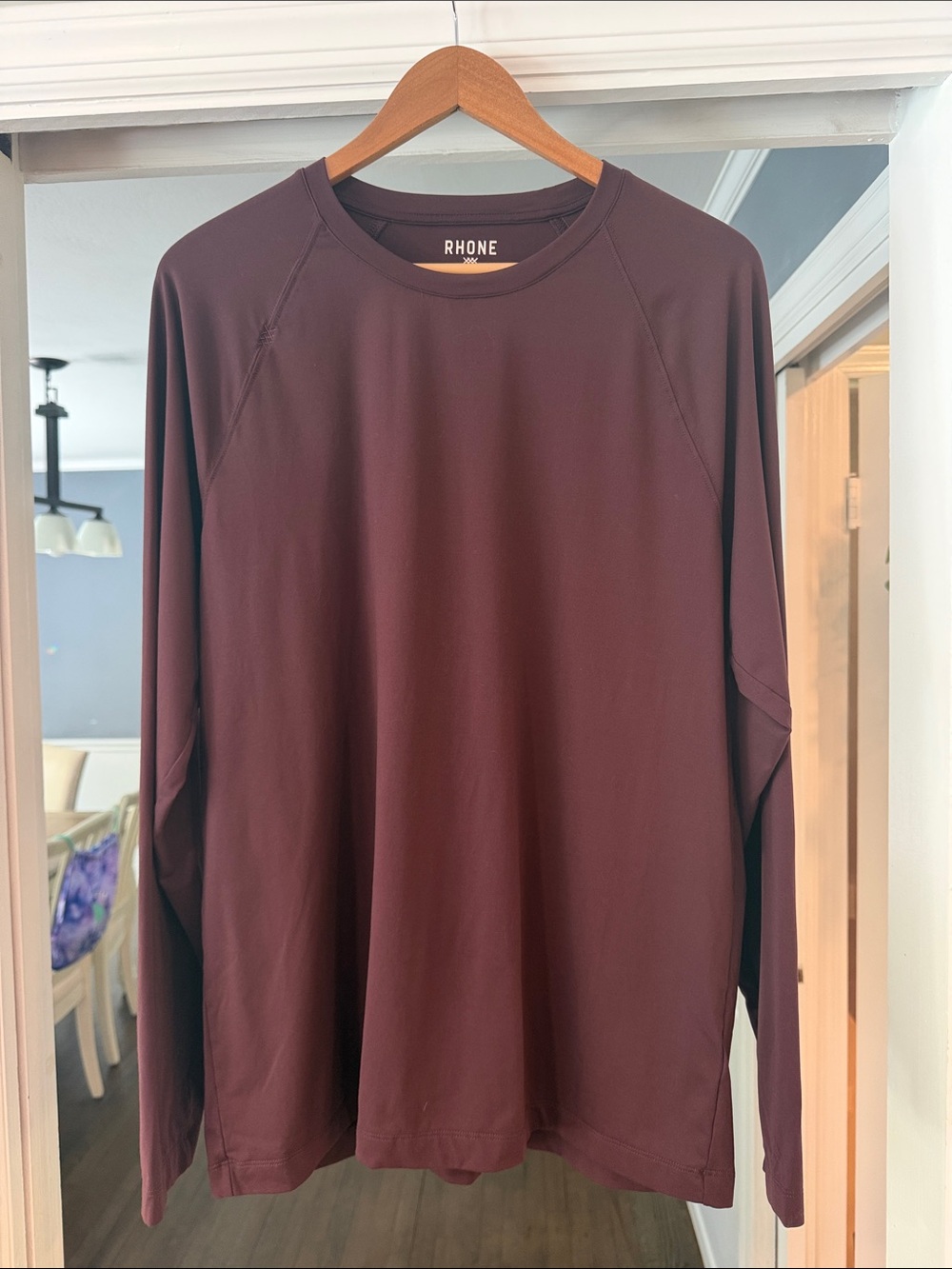 Men’s RHONE Reign Long-Sleeve in Burgundy